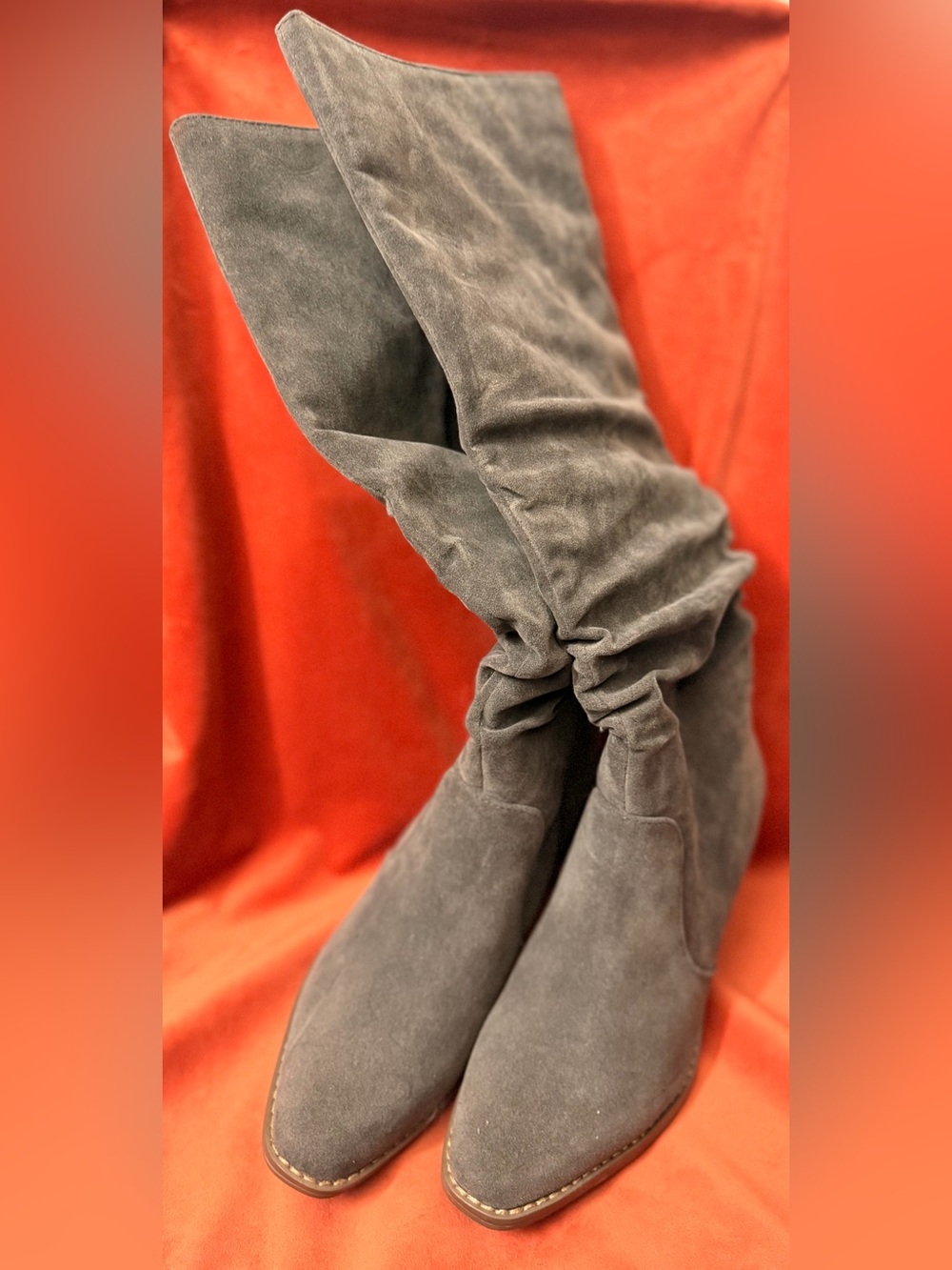 Universal Thread Gray Over-the-Knee Slouch Suede Boots